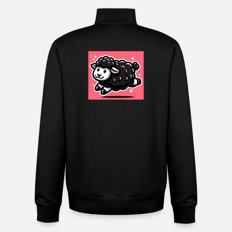 Mouton noir - Sweat zippé unisexe en coton bio Stanley/Stella - noir