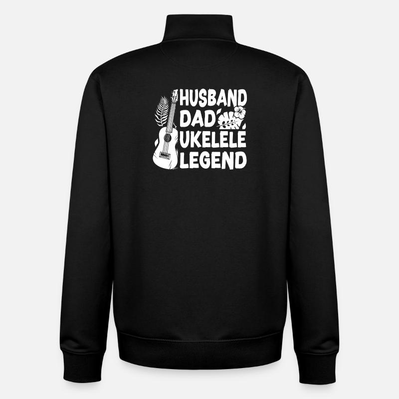 Hawaiian Ukulele Uke Dad Husband - Unisex Organic Zip Sweatshirt von Stanley/Stella - Schwarz