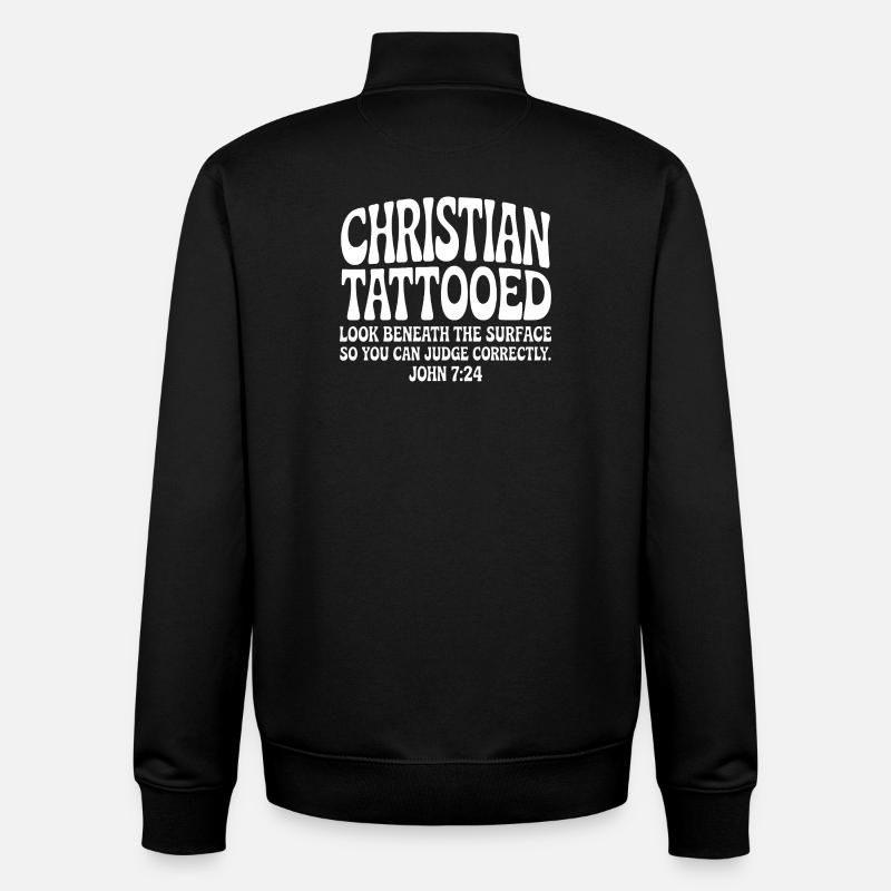 Christian Tattooed Look Beneath Surface - Unisex Organic Zip Sweatshirt by Stanley/Stella - black
