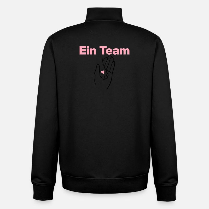 Ein Team, Mensch & Samtpfote, Katze, Katzenfans - Unisex Organic Zip Sweatshirt von Stanley/Stella - Schwarz