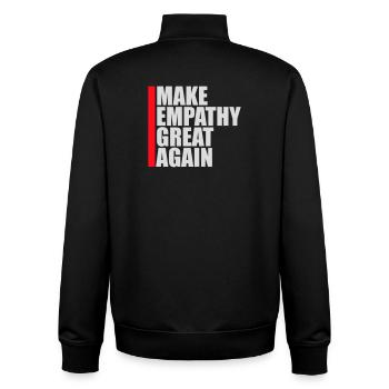 Rendre l’empathie grande à nouveau Déclaration politique Espoir - Sweat zippé unisexe en coton bio Stanley/Stella - noir - Dos - AI Model Male 185 light (185cm)