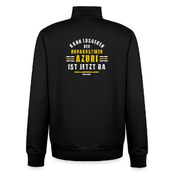 Hearing aid acoustician trainee training teaching hearing aids - Unisex Organic Zip Sweatshirt by Stanley/Stella - black - Back - AI Model Male 185 light (185cm)