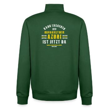 Hörakustiker Azubi Ausbildung Lehre Hörgeräte - Unisex Organic Zip Sweatshirt von Stanley/Stella - Flaschengrün - Hinten - AI Model Male 185 dark (185cm)