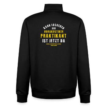 Hearing Aid Acoustician Intern Hearing Acoustics Internship - Unisex Organic Zip Sweatshirt by Stanley/Stella - black - Back - AI Model Male 185 light (185cm)