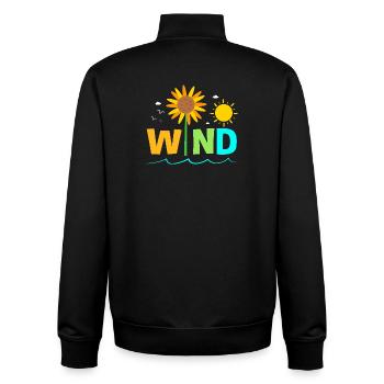 Wind turbine, wind energy, wind power - Unisex Organic Zip Sweatshirt by Stanley/Stella - black - Back - AI Model Male 185 light (185cm)