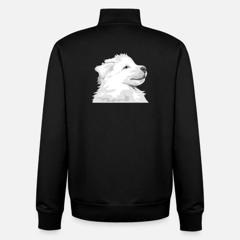 Chiot blanc - Sweat zippé unisexe en coton bio Stanley/Stella - noir