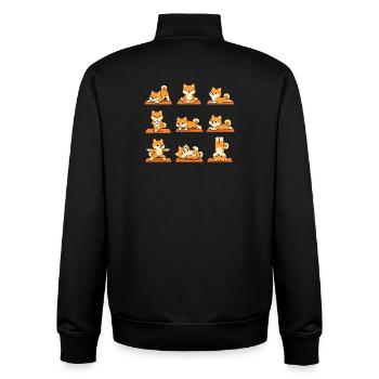 Shiba Inu Yoga Posen Für Hundefans - Unisex Organic Zip Sweatshirt von Stanley/Stella - Schwarz - Hinten - AI Model Male 185 light (185cm)