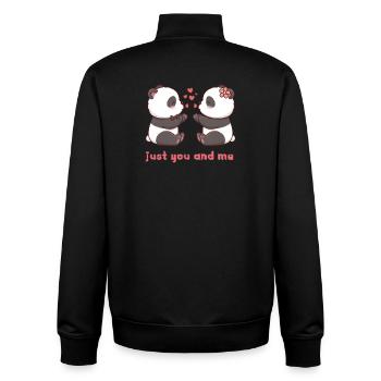 Juste toi et moi - Sweat zippé unisexe en coton bio Stanley/Stella - noir - Dos - AI Model Male 185 light (185cm)