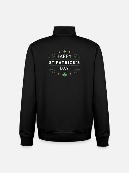 Saint Patrick Joie Vert Tee - Sweat zippé unisexe en coton bio Stanley/Stella - noir