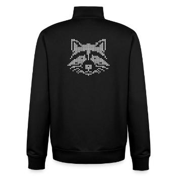 Motif géométrique pointé de raton laveur - Sweat zippé unisexe en coton bio Stanley/Stella - noir - Dos - AI Model Male 185 light (185cm)