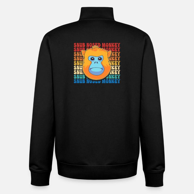 Snub-nosed monkey Monkey Chimpanzee - Unisex Organic Zip Sweatshirt by Stanley/Stella - black
