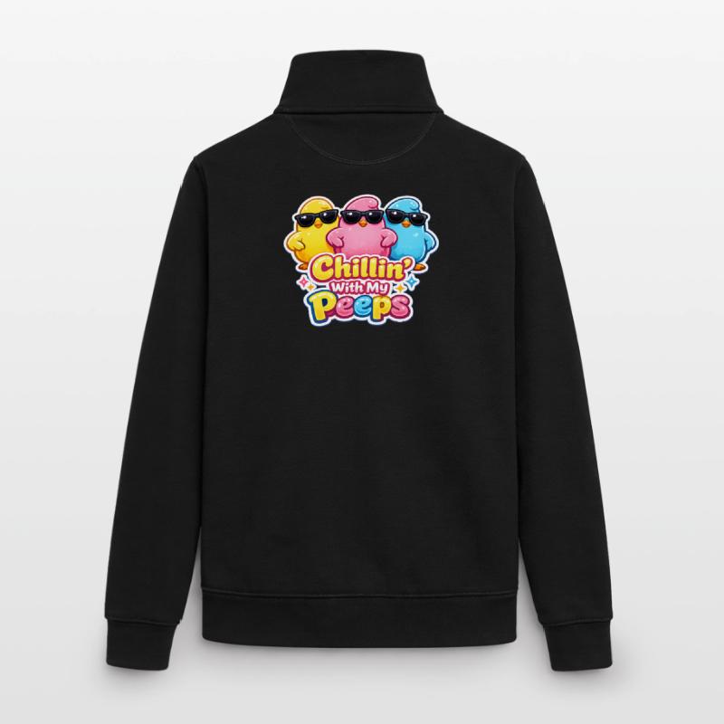Chillin with my Peeps Happy Easter Easter Chick Unisex Organic Zip Sweatshirt by Stanley/Stella