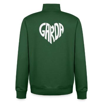 Garda Heart Font Logo - Unisex Organic Zip Sweatshirt by Stanley/Stella - bottle green - Back - AI Model Male 185 dark (185cm)