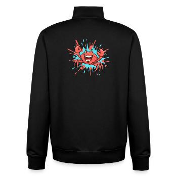 Éclaboussure couleur du crabe rieur - Sweat zippé unisexe en coton bio Stanley/Stella - noir - Dos - AI Model Male 185 light (185cm)