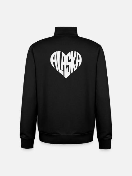 Alaska, USA Heart lettering angular - Unisex Organic Zip Sweatshirt by Stanley/Stella - black