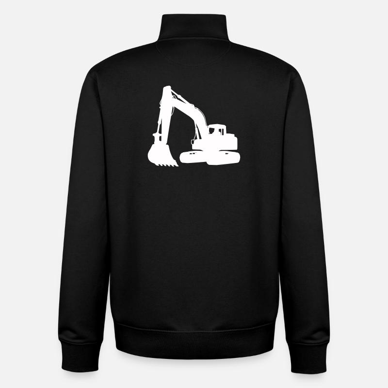 Silhouette d’excavatrice pour la conception de bâtiments - Sweat zippé unisexe en coton bio Stanley/Stella - noir
