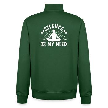 Pilates Enthusiasts Silence Is My Need Pilates - Unisex Organic Zip Sweatshirt by Stanley/Stella - bottle green - Back - AI Model Male 185 dark (185cm)