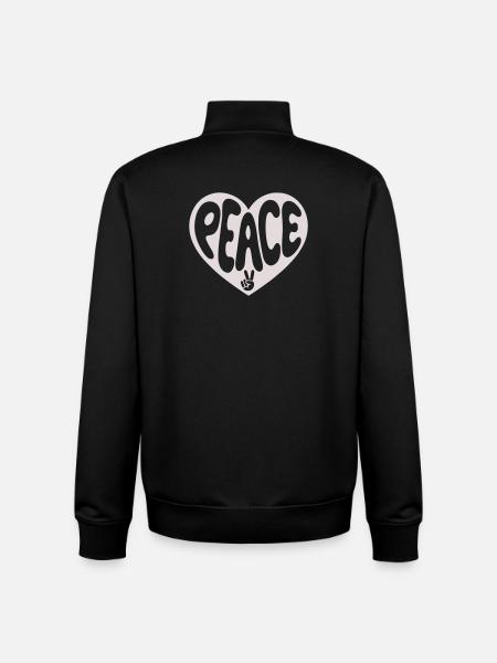Peace Herz-Friedens Grafik - Unisex Organic Zip Sweatshirt von Stanley/Stella - Schwarz