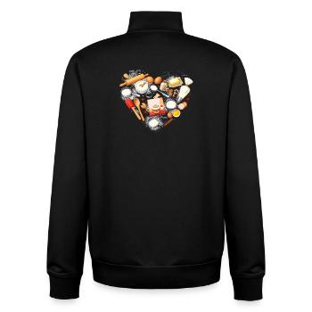 Baking Heart Shape Baking Utensils Hobby Baker - Unisex Organic Zip Sweatshirt by Stanley/Stella - black - Back - AI Model Male 185 light (185cm)