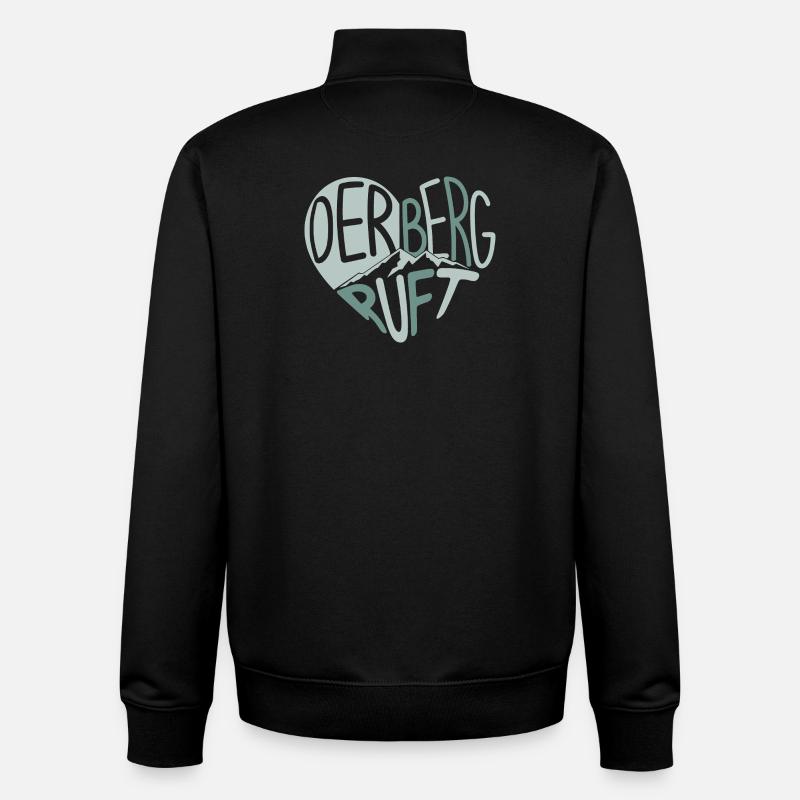 Der Berg ruft Herzdesign - Unisex Organic Zip Sweatshirt von Stanley/Stella - Schwarz