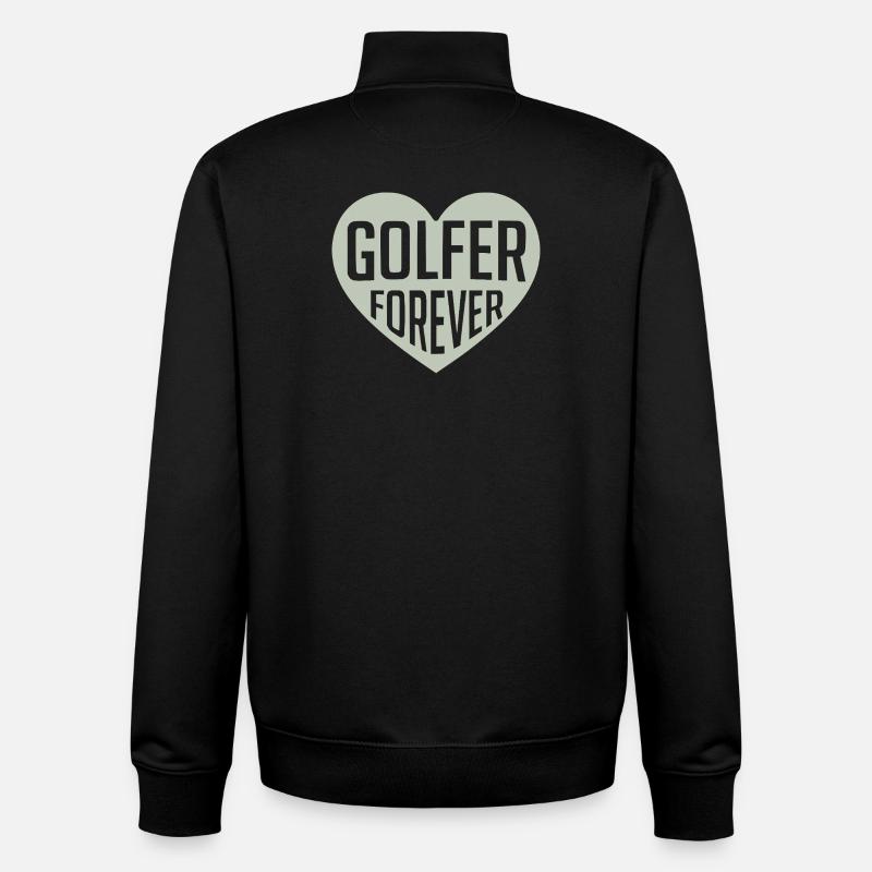 Golfer Forever Herz - Unisex Organic Zip Sweatshirt von Stanley/Stella - Schwarz