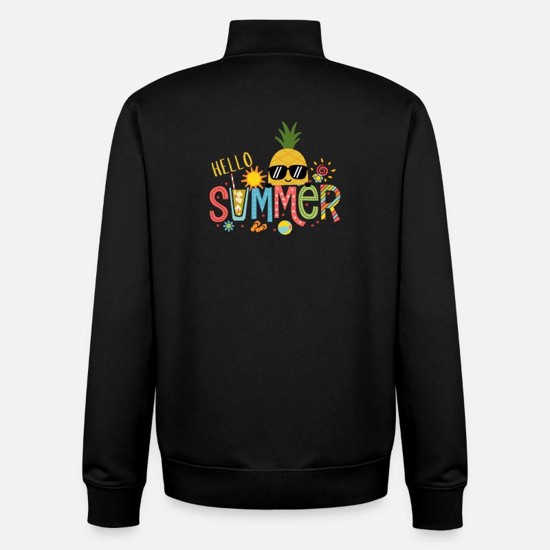 Pineapple Sun Bright Summer - Unisex Organic Zip Sweatshirt by Stanley/Stella - black