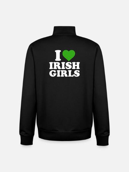I Heart Irish Girls - Unisex Organic Zip Sweatshirt by Stanley/Stella - black