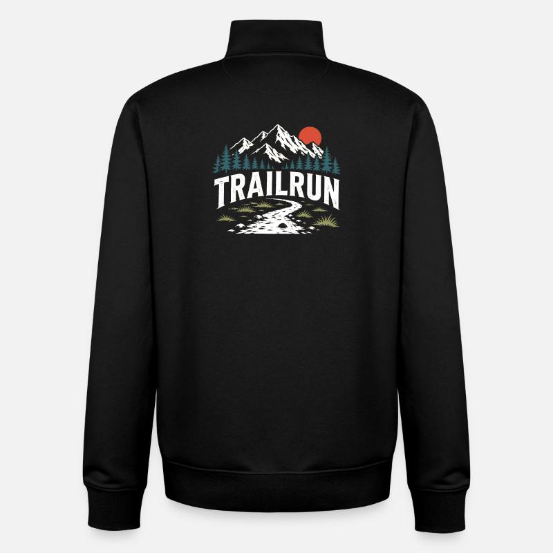 Course sur sentier - Sweat zippé unisexe en coton bio Stanley/Stella - noir