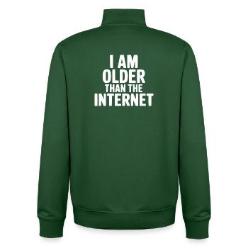 Ich bin älter als das Internet - Unisex Organic Zip Sweatshirt von Stanley/Stella - Flaschengrün - Hinten - AI Model Male 185 dark (185cm)