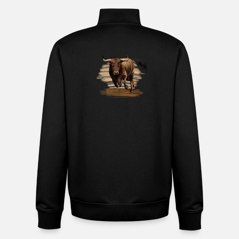 Bull - Sweat zippé unisexe en coton bio Stanley/Stella - noir