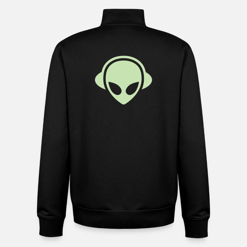 alien_headphone_vector - Unisex Organic Zip Sweatshirt von Stanley/Stella - Schwarz