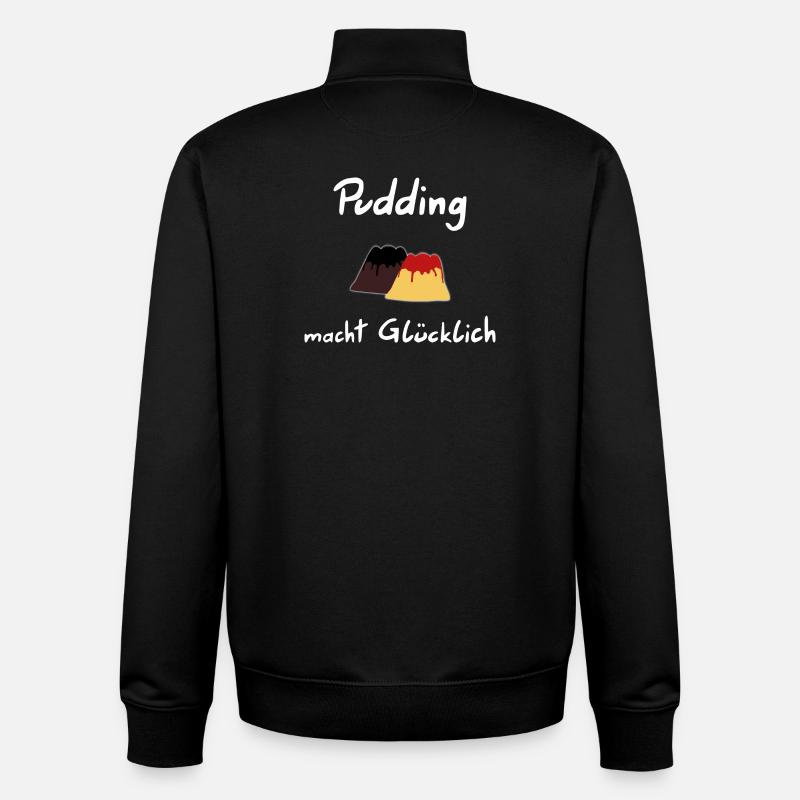 Pudding makes you happy - Unisex Organic Zip Sweatshirt by Stanley/Stella - black