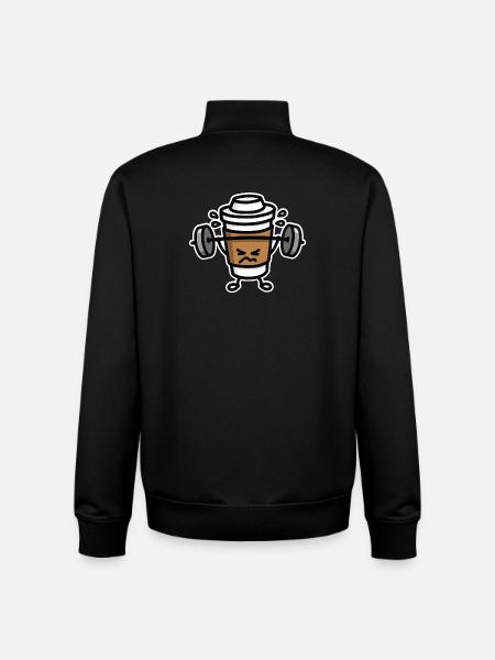 Strong coffee - lift workout - Unisex Organic Zip Sweatshirt by Stanley/Stella - black
