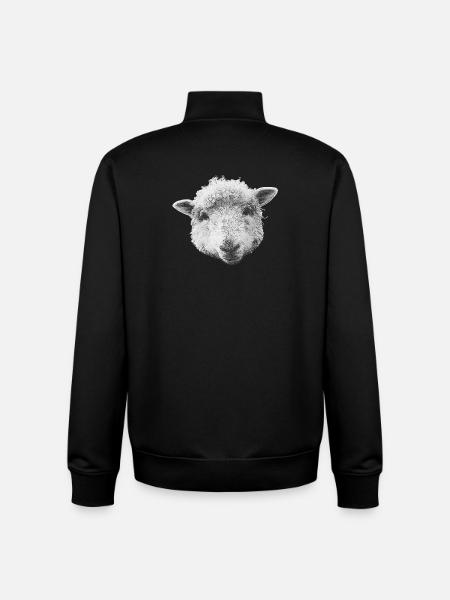 schafdesign mädchen, Schafkopf Leinwand optik - Unisex Organic Zip Sweatshirt von Stanley/Stella - Schwarz