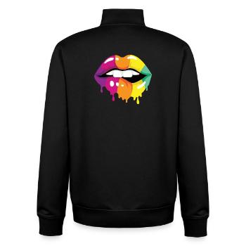Coloured Lips - Unisex Organic Zip Sweatshirt by Stanley/Stella - black - Back - AI Model Male 185 light (185cm)