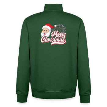 Joyeux Noël, Père Noël - Sweat zippé unisexe en coton bio Stanley/Stella - vert bouteille - Dos - AI Model Male 185 dark (185cm)