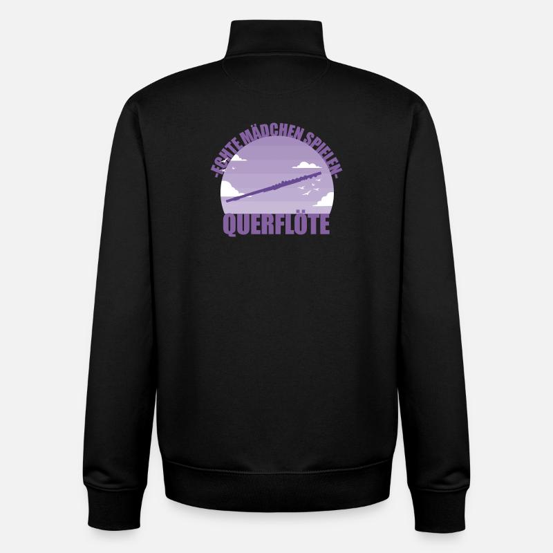 Querflöte Musikerin Instrument Mädchen Geschenk - Unisex Organic Zip Sweatshirt von Stanley/Stella - Schwarz