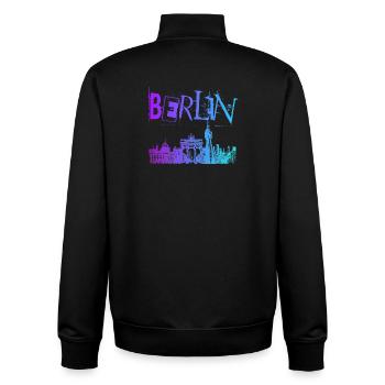 Berlin Skyline Panorama - Sweat zippé unisexe en coton bio Stanley/Stella - noir - Dos - AI Model Male 185 light (185cm)