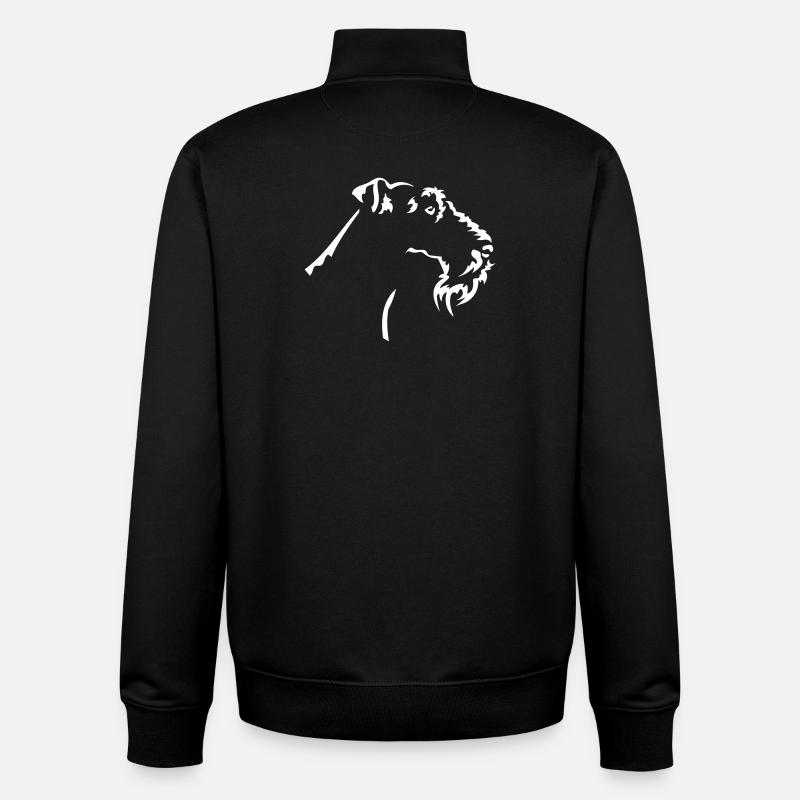 Fox Terrier Head « Black Edition » - Sweat zippé unisexe en coton bio Stanley/Stella - noir