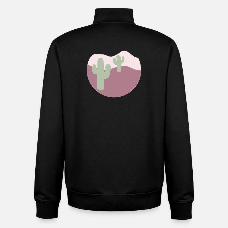Désert avec des cactus - Sweat zippé unisexe en coton bio Stanley/Stella - noir