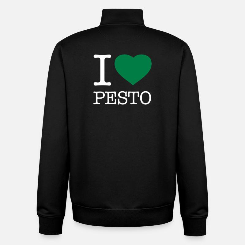 J’ADORE LE PESTO - Sweat zippé unisexe en coton bio Stanley/Stella - noir