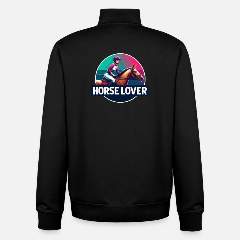 Reiter-Emblem - Unisex Organic Zip Sweatshirt von Stanley/Stella - Schwarz