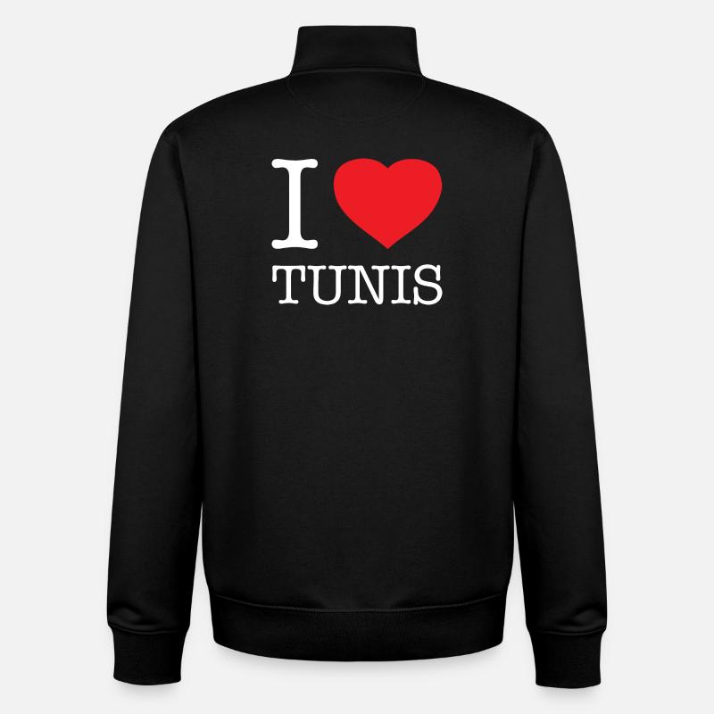 I LOVE TUNIS - Unisex Organic Zip Sweatshirt von Stanley/Stella - Schwarz