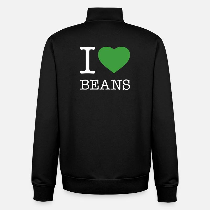 J’AIME LES HARICOTS Bohnen - Sweat zippé unisexe en coton bio Stanley/Stella - noir