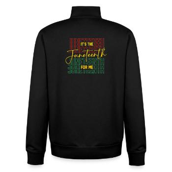 Juneteenth For Me Free-ish Since 1865 Independence - Unisex Organic Zip Sweatshirt by Stanley/Stella - black - Back - AI Model Male 185 light (185cm)