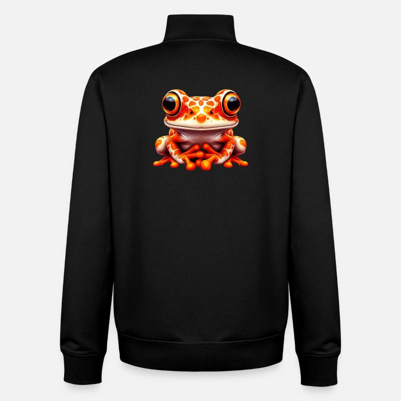 Grenouille - Sweat zippé unisexe en coton bio Stanley/Stella - noir