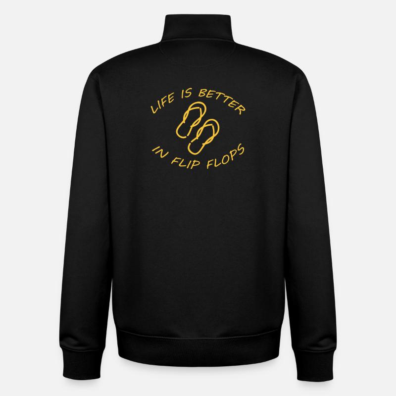 LIFE IS BETTER IN FLIP FLOPS - Unisex Organic Zip Sweatshirt von Stanley/Stella - Schwarz
