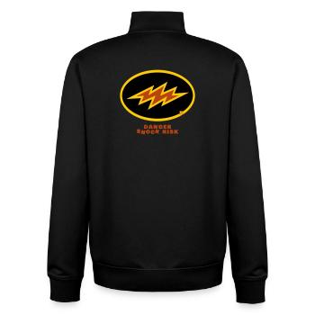 shock risk - Unisex Organic Zip Sweatshirt by Stanley/Stella - black - Back - AI Model Male 185 light (185cm)