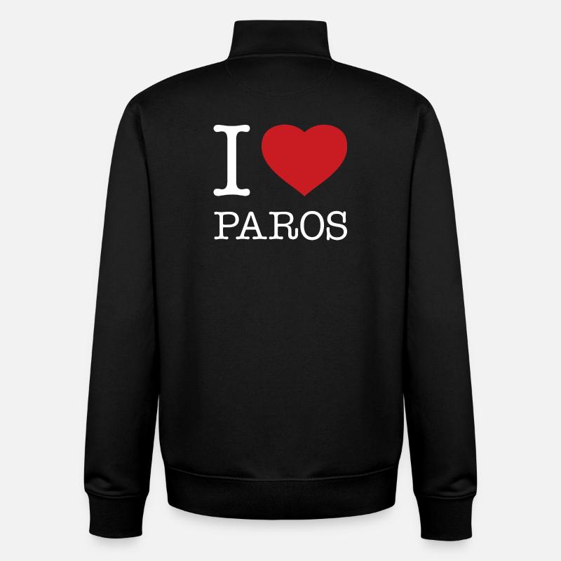 J’ADORE PAROS - Sweat zippé unisexe en coton bio Stanley/Stella - noir