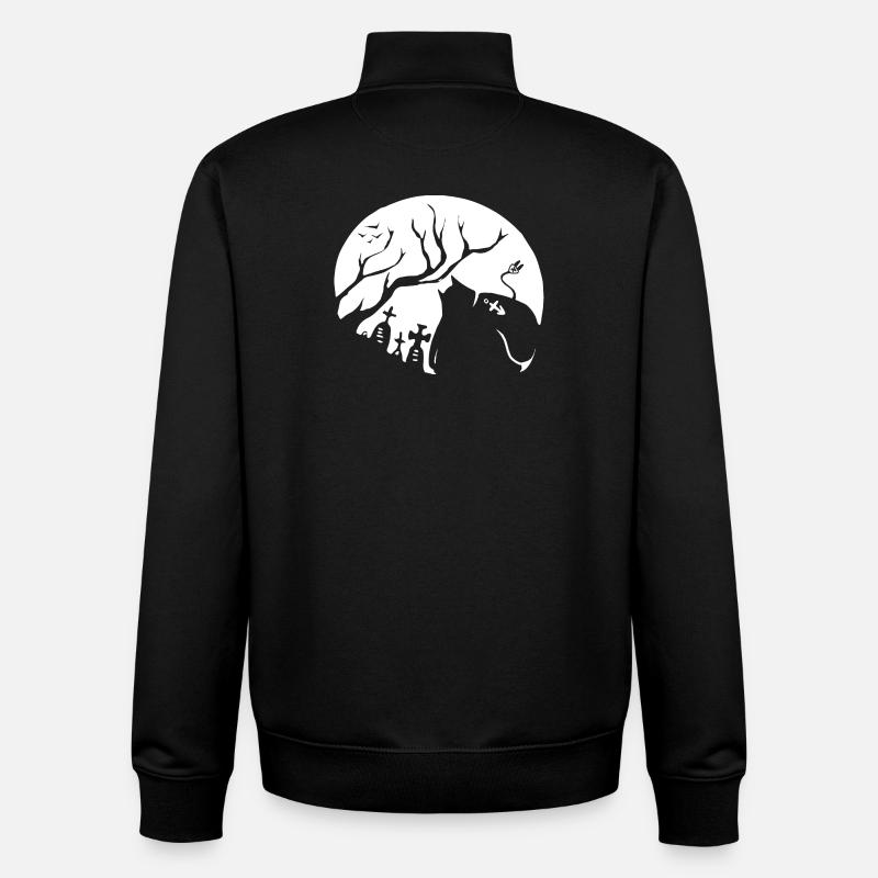 Silhouette d’animal nocturne - Sweat zippé unisexe en coton bio Stanley/Stella - noir